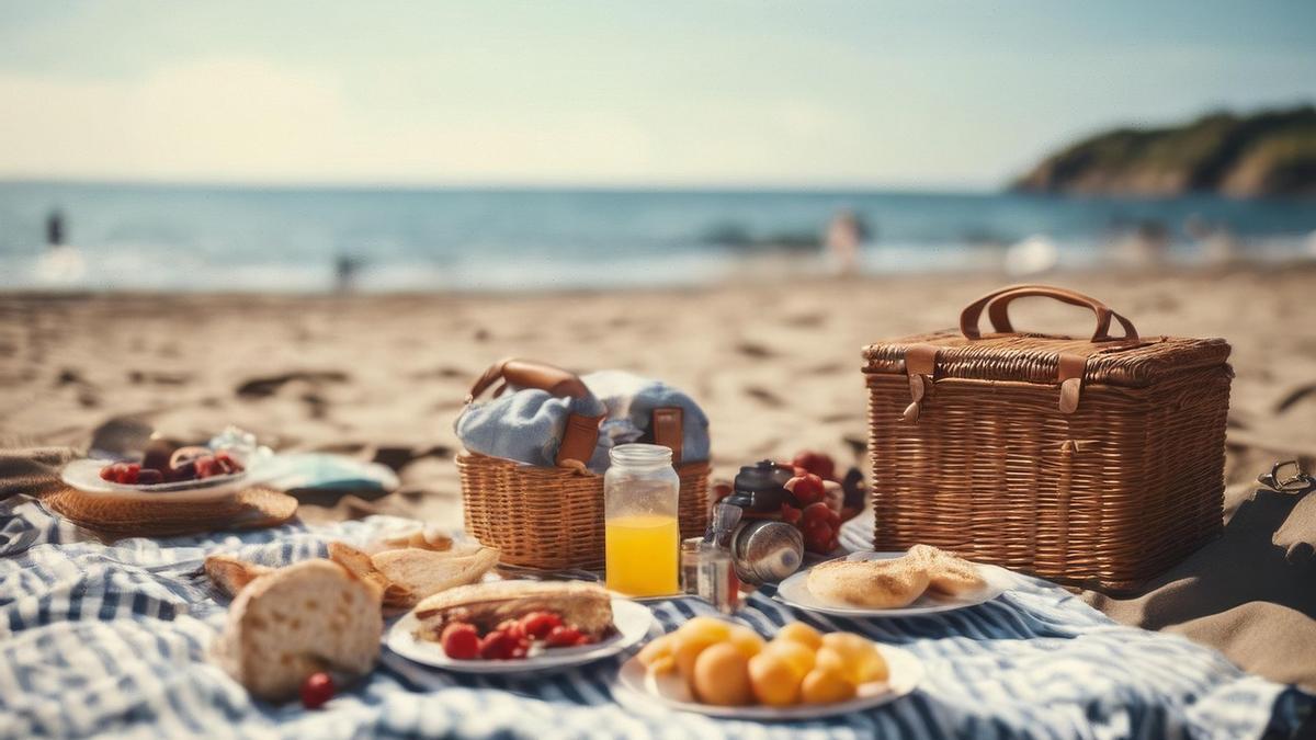 Llevar la comida a la playa