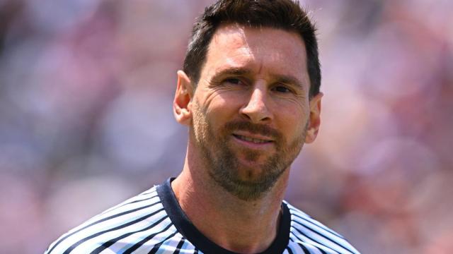 Messi, en un partido con Argentina durante el Mundial.
