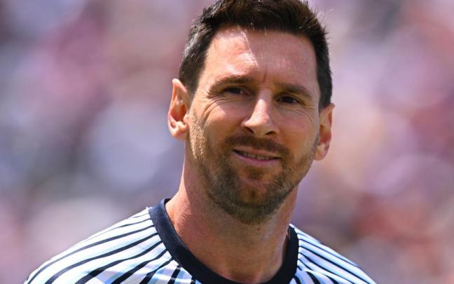 Messi, en un partido con Argentina durante el Mundial.