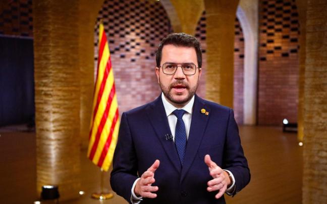 Aragonès durante su discurso. / GENERALITAT DE CATALUNYA - JORDI BEDMAR Aragonès durante su discurso.
