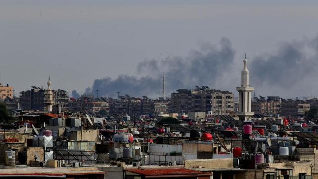 Imagen de archivo de un ataque israelí contra las proximidades de la capital de Siria, Damasco