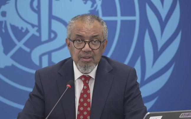 El director de la OMS, Tedros Adhanom Ghebreyesus, durante la rueda de prensa.