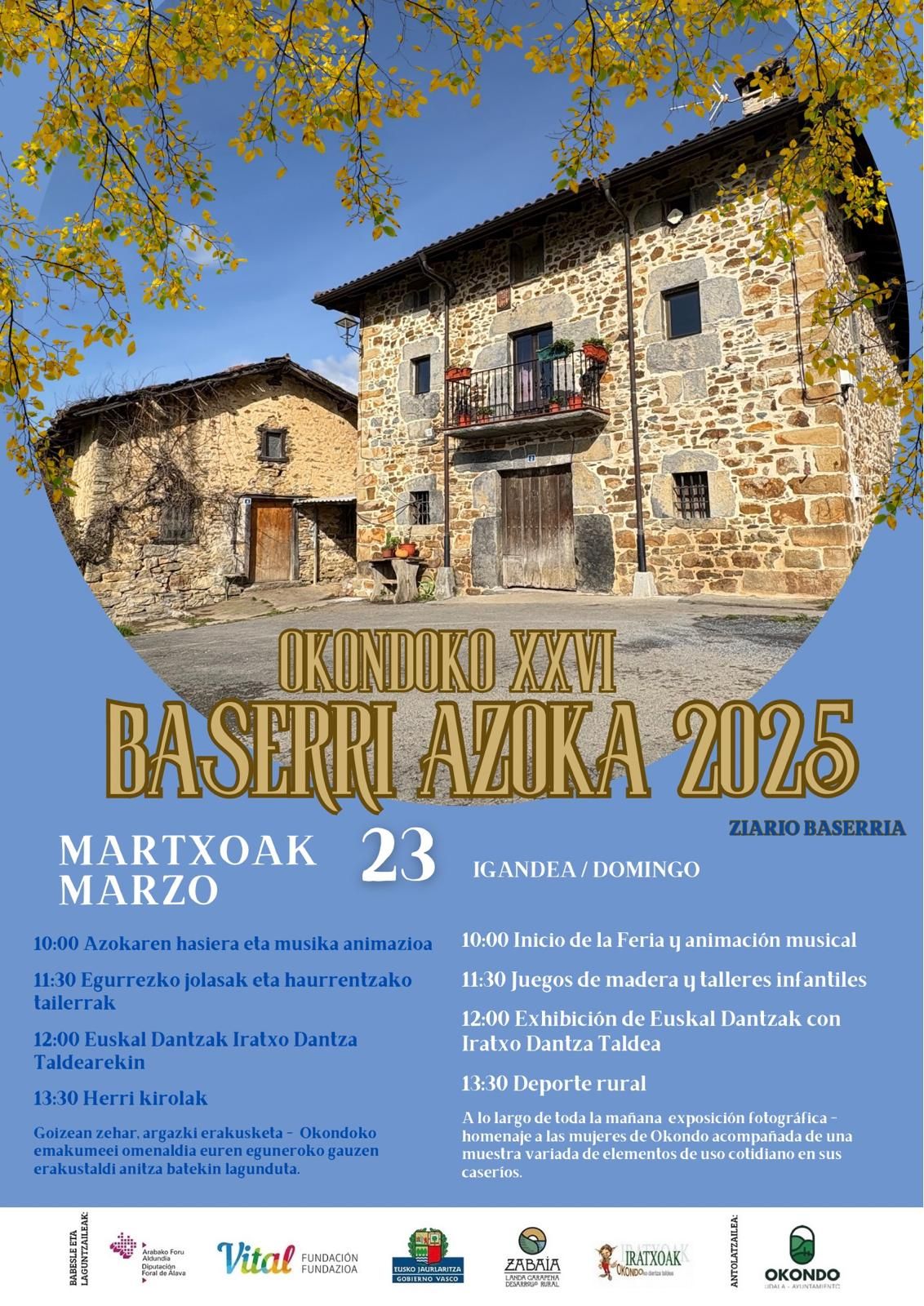 Cartel de la Feria del caserío de Okondo.