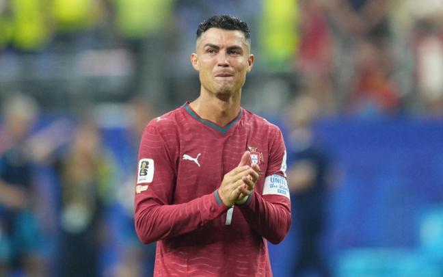 Cristiano Ronaldo al término de su último partido en Mundiales frente a la selección española.