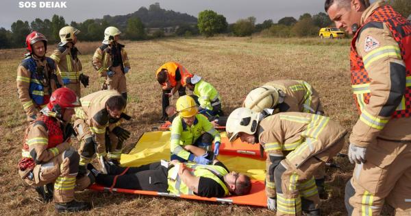 Simulacro de accidente aéreo en el aeropuerto de Foronda. Foto: Departamento de Seguridad del Gobierno Vasco
