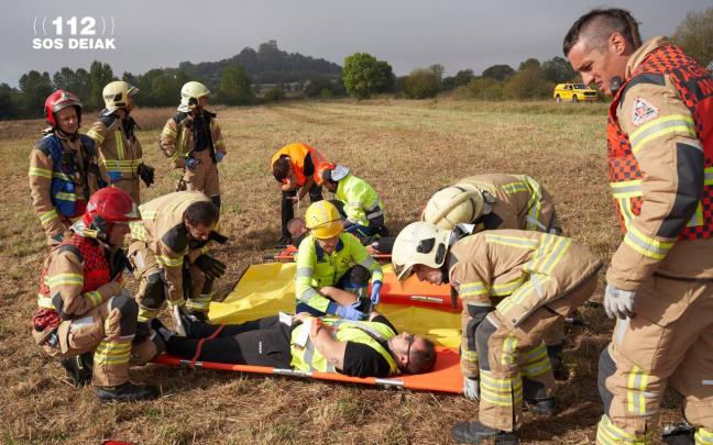 Simulacro de accidente aéreo en el aeropuerto de Foronda. Foto: Departamento de Seguridad del Gobierno Vasco