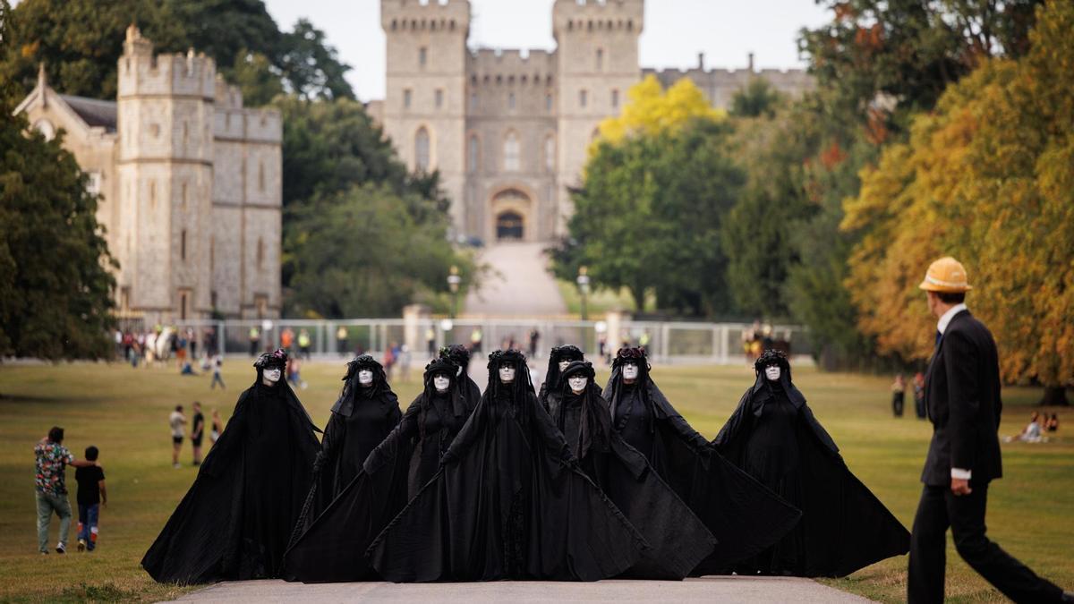 Imagen de la concentración realizada en el entorno del castillo de Windsor