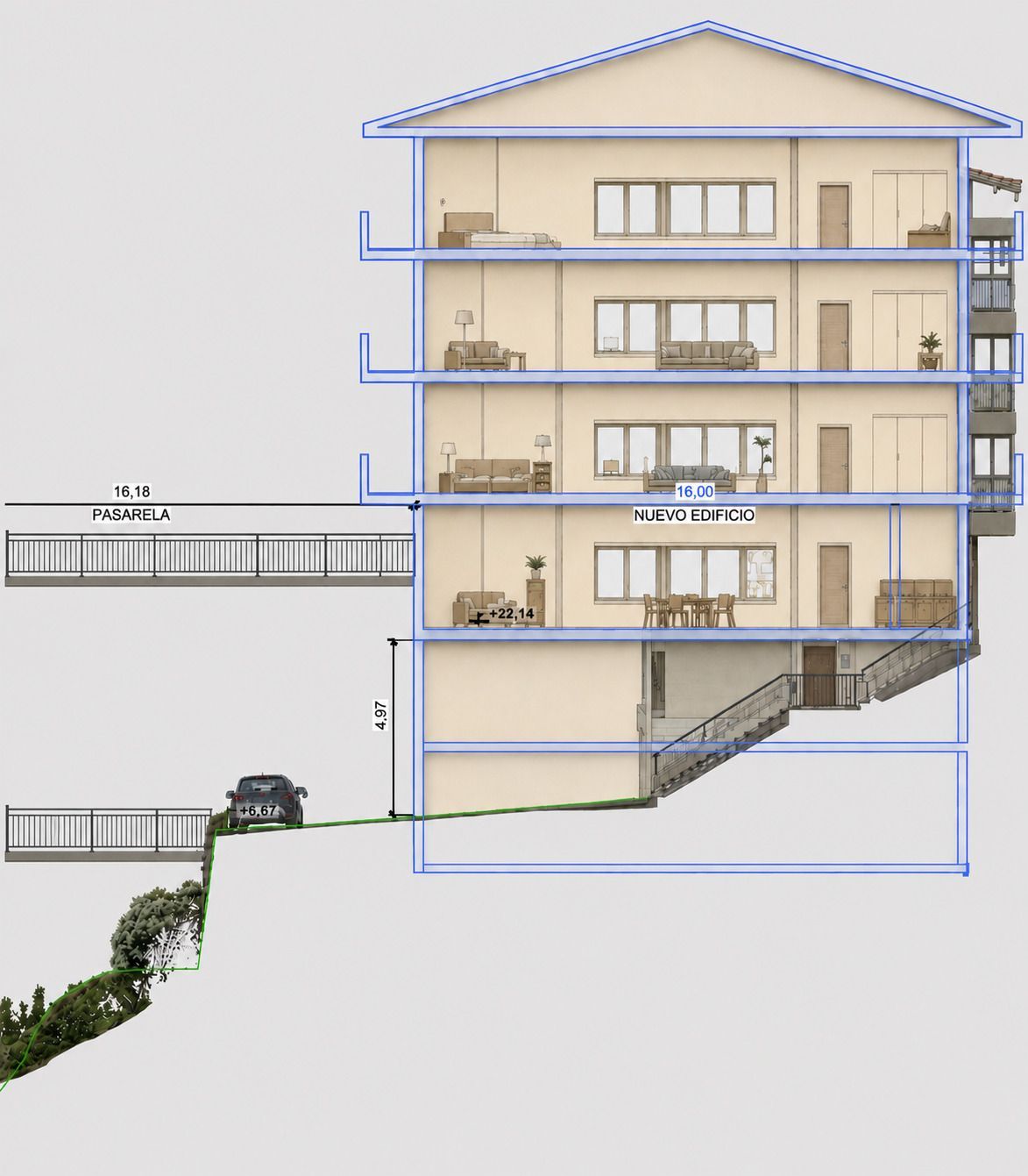 Plano de las viviendas de alquiler social que se construirán en Getaria.