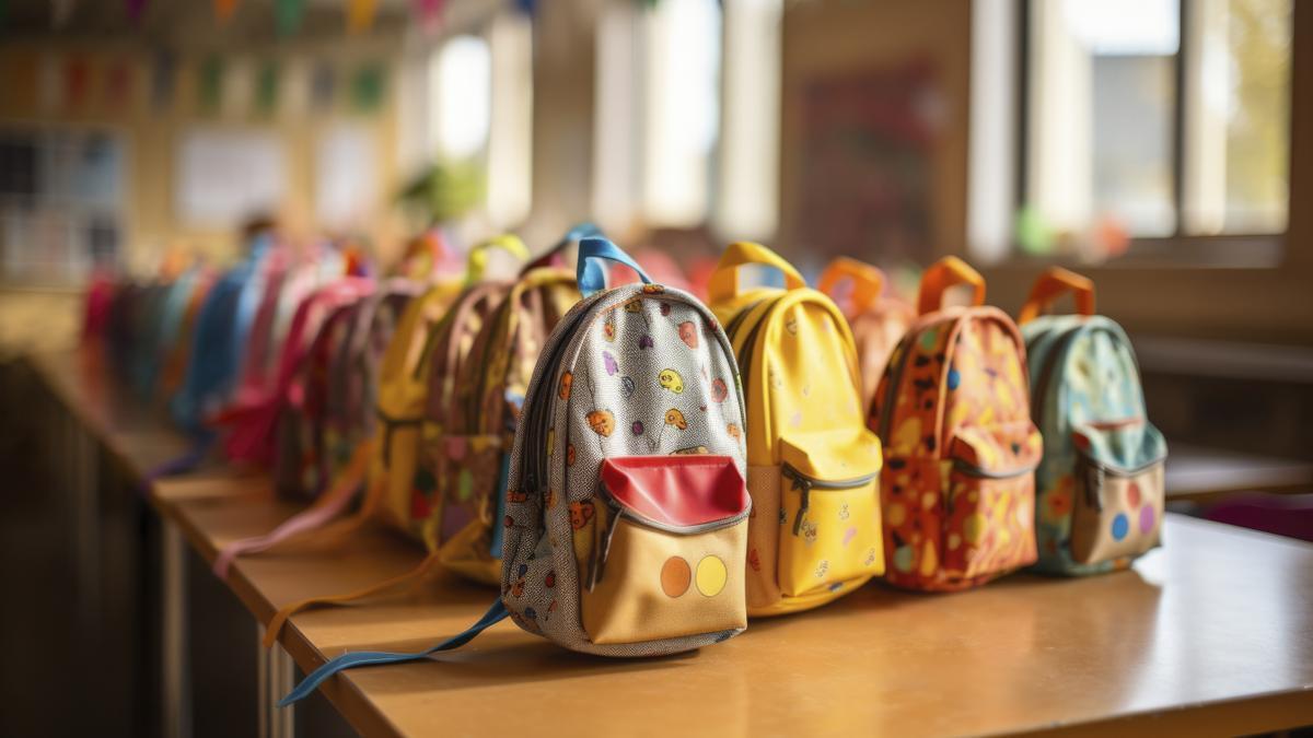 Mochilas en una guardería, en una imagen de archivo.