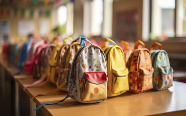 Mochilas en una guardería, en una imagen de archivo.