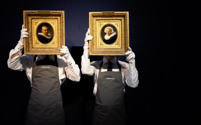 Los retratos de Rembrandt vendidos en la subasta.