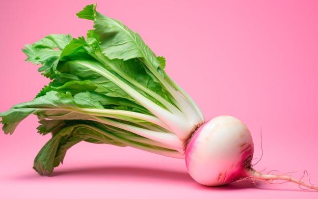 Uno nabo fresco listo para ser cocinado.