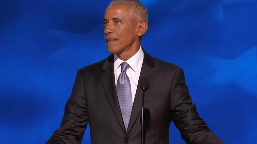 Barack Obama, interviniendo en la convención demócrata.