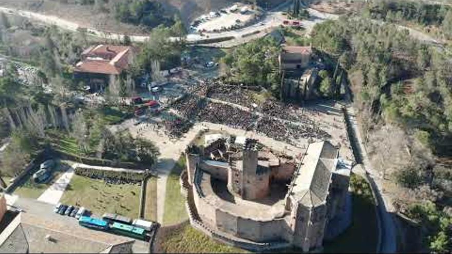 El Castillo de Javier, a vista de dron durante las Javieradas 2023