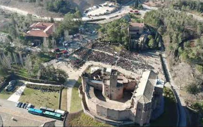El Castillo de Javier, a vista de dron durante las Javieradas 2023 El Castillo de Javier, a vista de dron durante las Javieradas 2023