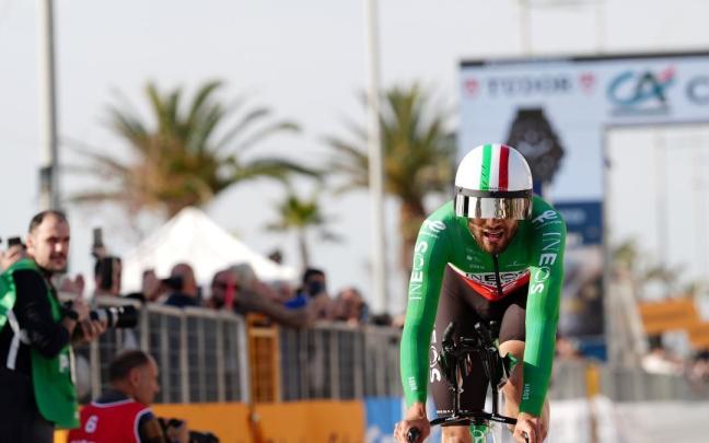 Filippo Ganna, imparable en la primera etapa de la Tirreno-Adriático.