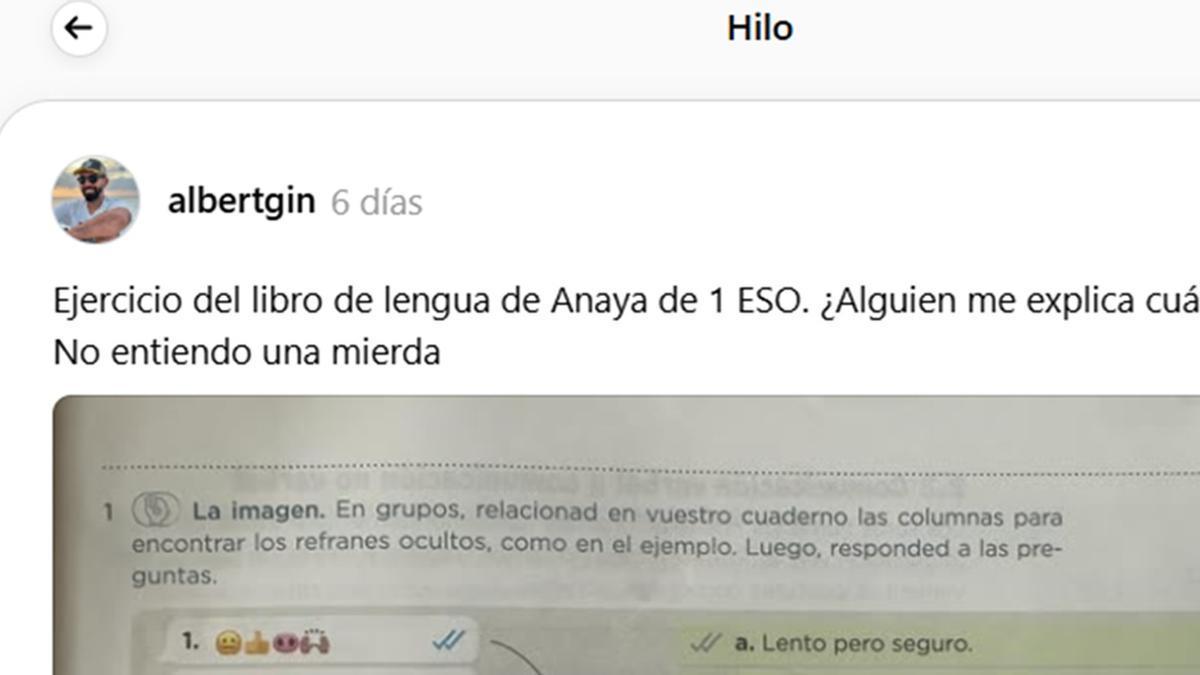 El comienzo del post.