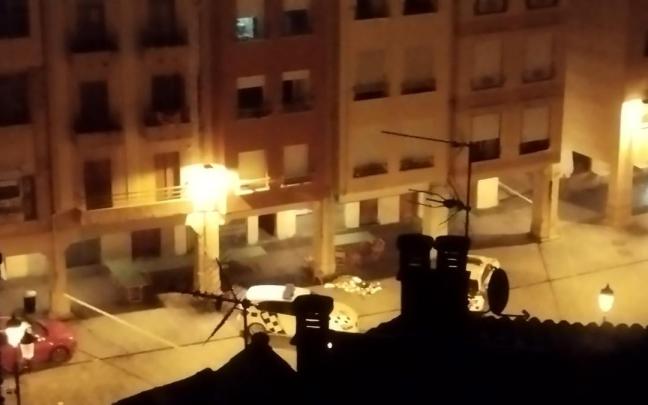Policía Local de Estella, en el lugar del suceso.