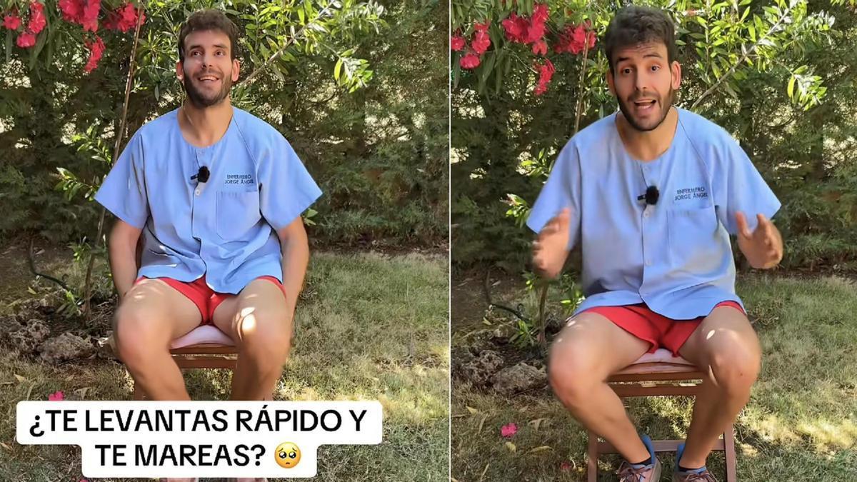 El enfermero Jorge Ángel, famoso en redes sociales, ha querido llamar la atención sobre este tipo de mareo, denominado hipotensión ortostática.