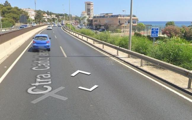 Autovía A-7 a la altura de Mijas (Málaga).