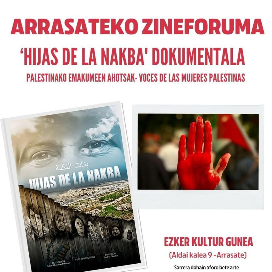 Cartel que anuncia la proyección del documental.