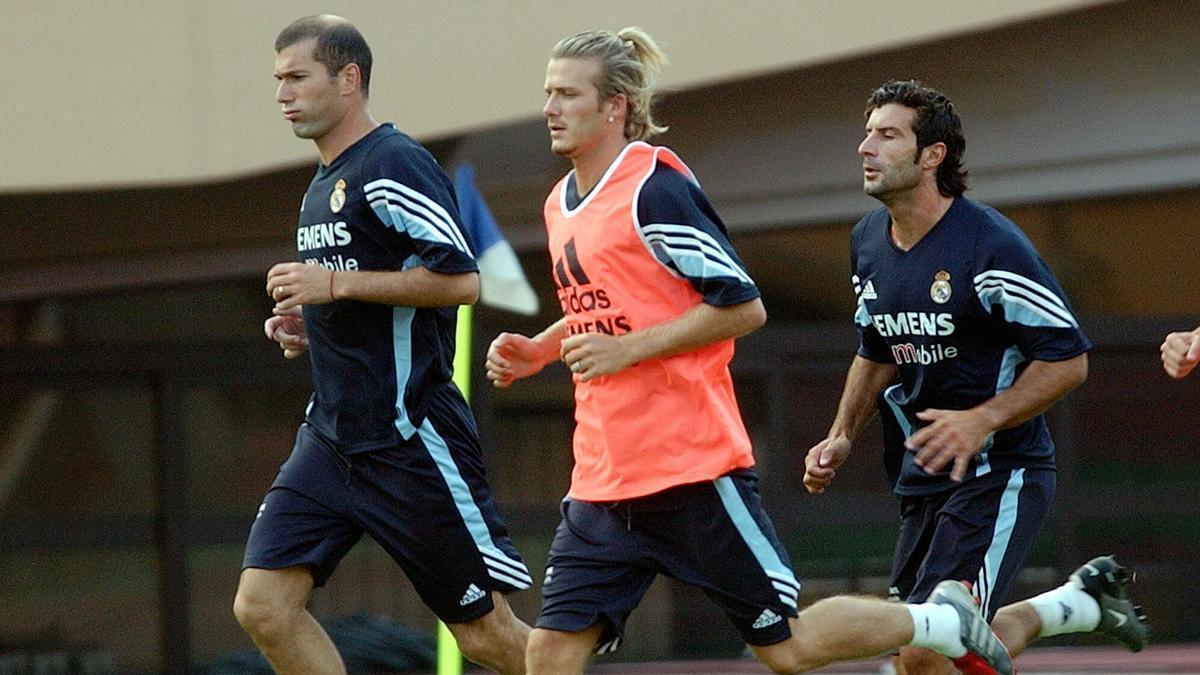 Zinedine Zidane, David Beckham y Luis Figo.