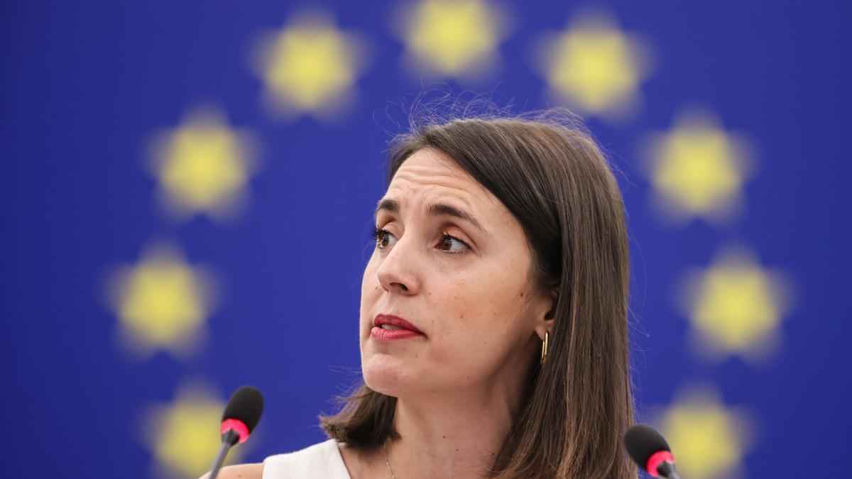Irene Montero en el Parlamento Europeo, en una imagen de archivo.