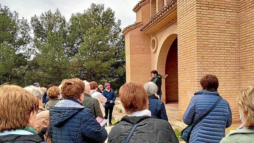 Un grupo de turistas, durante una excursión por Falces.