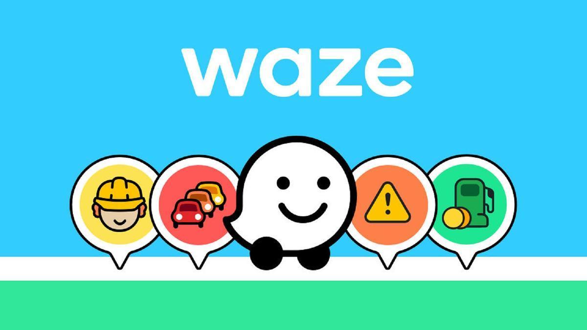 Logo e iconos de la app Waze.