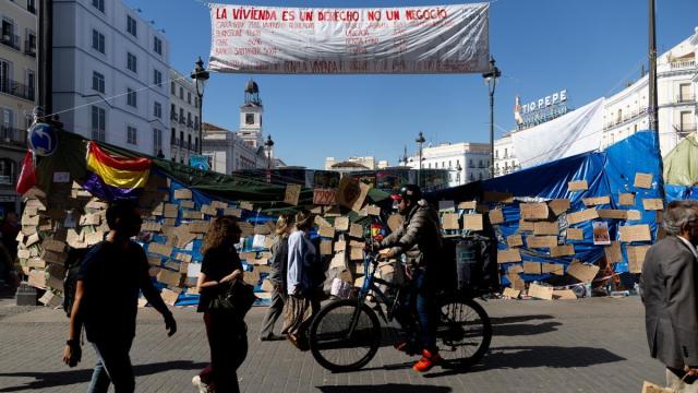 Acampada en la Puerta del Sol.