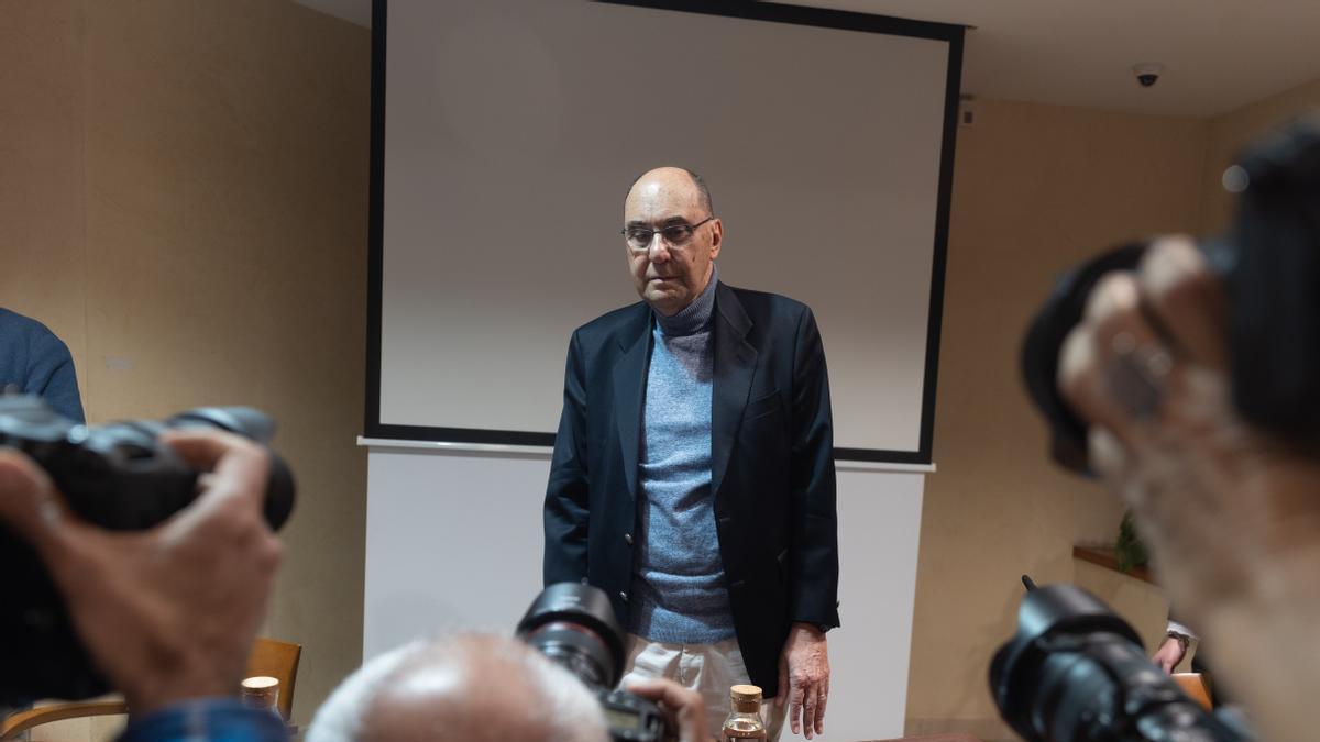 El vicepresidente del Parlamento Europeo entre 1999-2014, Alejo Vidal-Quadras, a su llegada a una rueda de prensa.