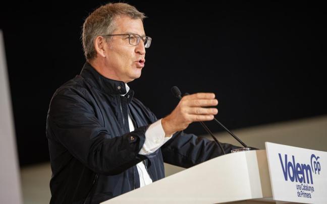 Feijóo, en el acto de campaña en el que ha participado este domingo en Lleida.