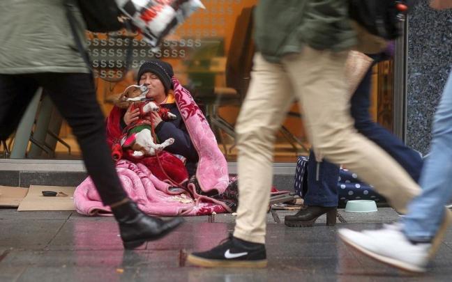 Imagen de una persona que vive en la calle en Bilbao