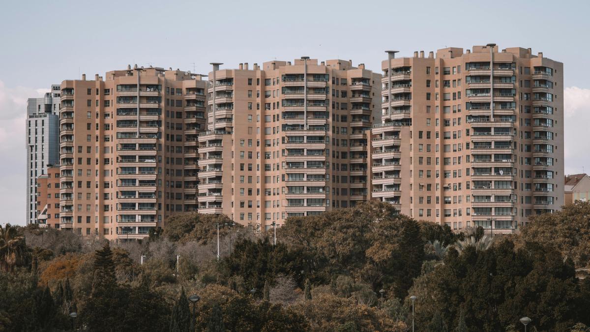 Vista general de un bloque de viviendas de protección
