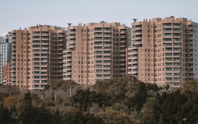 Vista general de un bloque de viviendas de protección