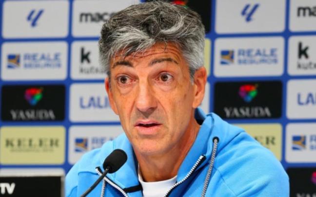 Imanol Alguacil, en su rueda de prensa. / R.S.