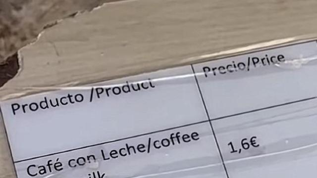 Una parte de la lista de precios del café. / X (@soycamarero) Una parte de la lista de precios del café.
