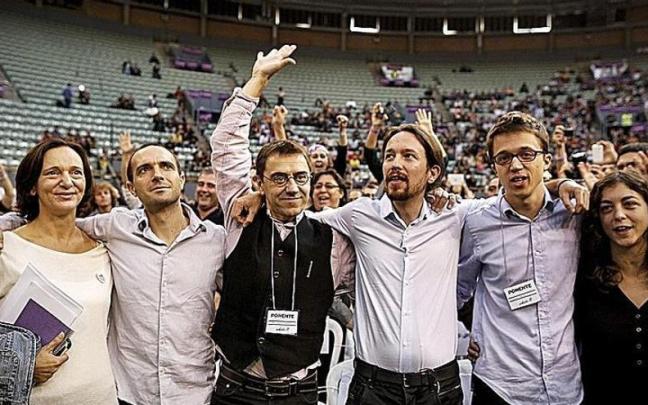 Los dirigentes de Podemos en 2014 en Vistalegre. / Alberto Di Lolli Los dirigentes de Podemos en 2014 en Vistalegre.