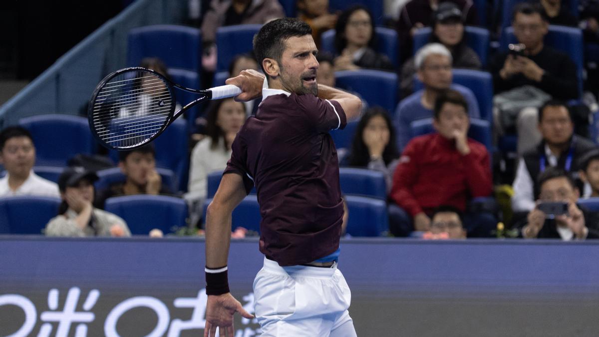 Novak Djokovic, en acción en China.
