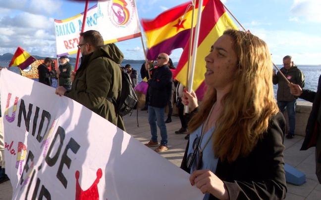 Imagen de la concentración contra la visita del rey emérito en Sanxenxo