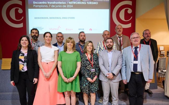 Los representantes de Navarra, Nueva Aquitania y Euskadi.