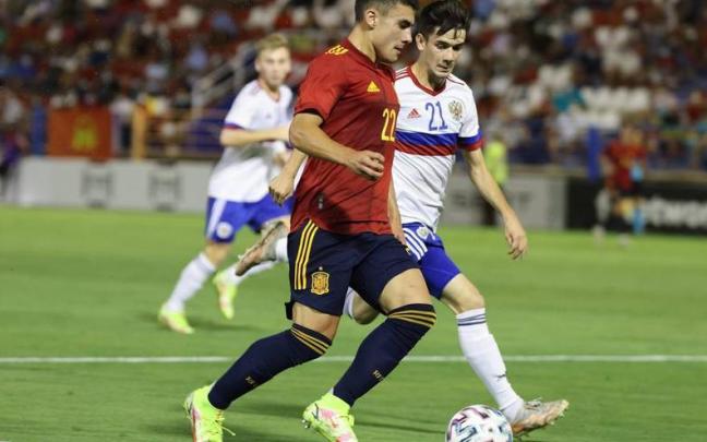 Ander Barrenetxea, durante un partido con la selección sub-21. / EFE