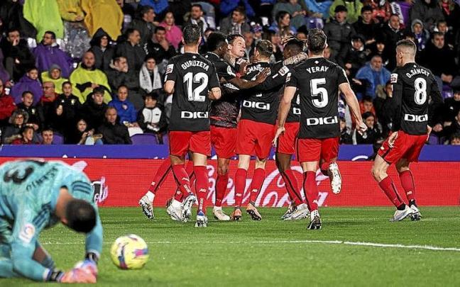 Los jugadores del Athletic celebran uno de los goles anotados en la capital castellana. | FOTO: EFE Los jugadores del Athletic celebran uno de los goles anotados en la capital castellana. | FOTO: EFE