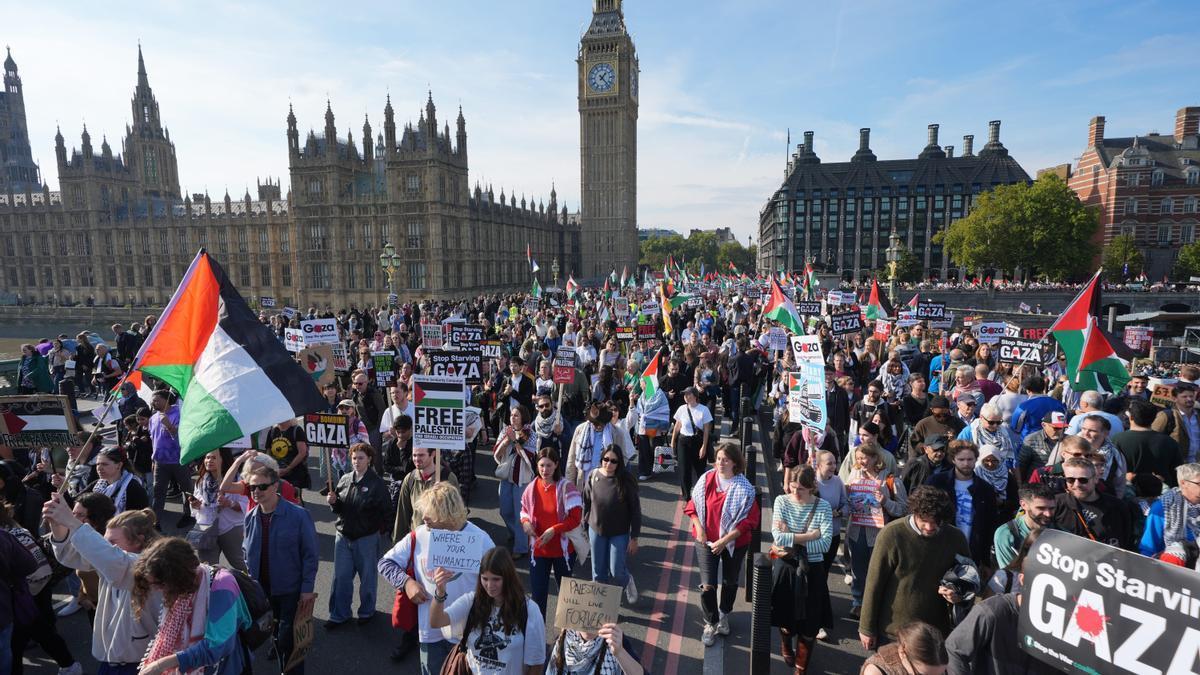 Marcha propalestina en Londres.