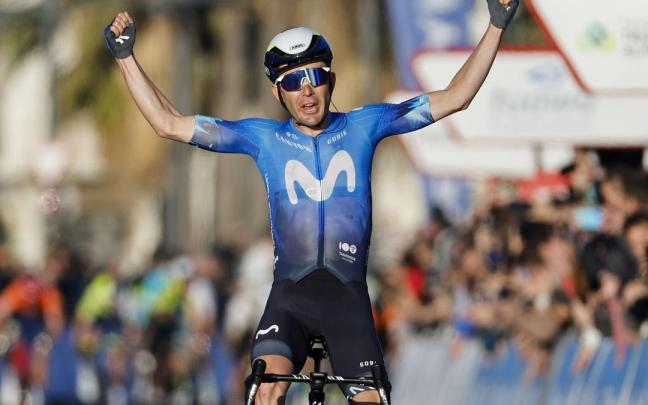 Barta festeja el triunfo en la etapa final de la carrera valenciana.