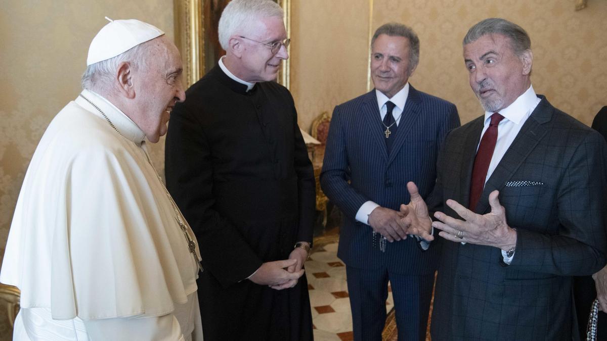 Sylvester Stallone, con el Papa.