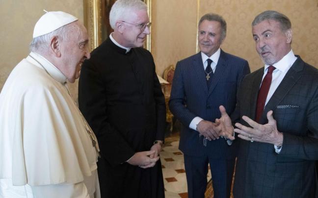 Sylvester Stallone, con el Papa.