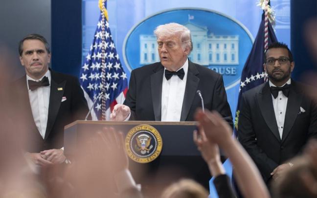 El presidente de EE.UU., Donald Trump, tras el ataque.