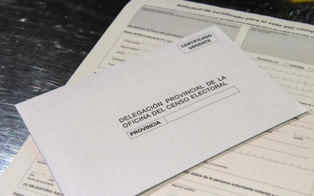 Ejemplo de voto por correo que se puede obtener en Correos.