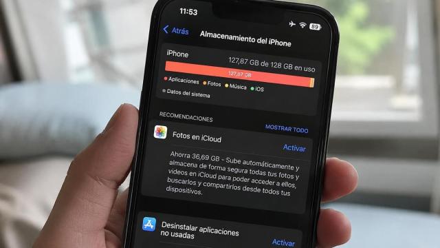 iPhone con el almacenamiento lleno